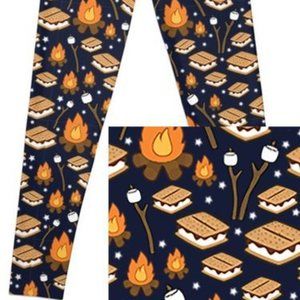 CHARLIES PROJECT Campfire Smores Soft Leggings NWT